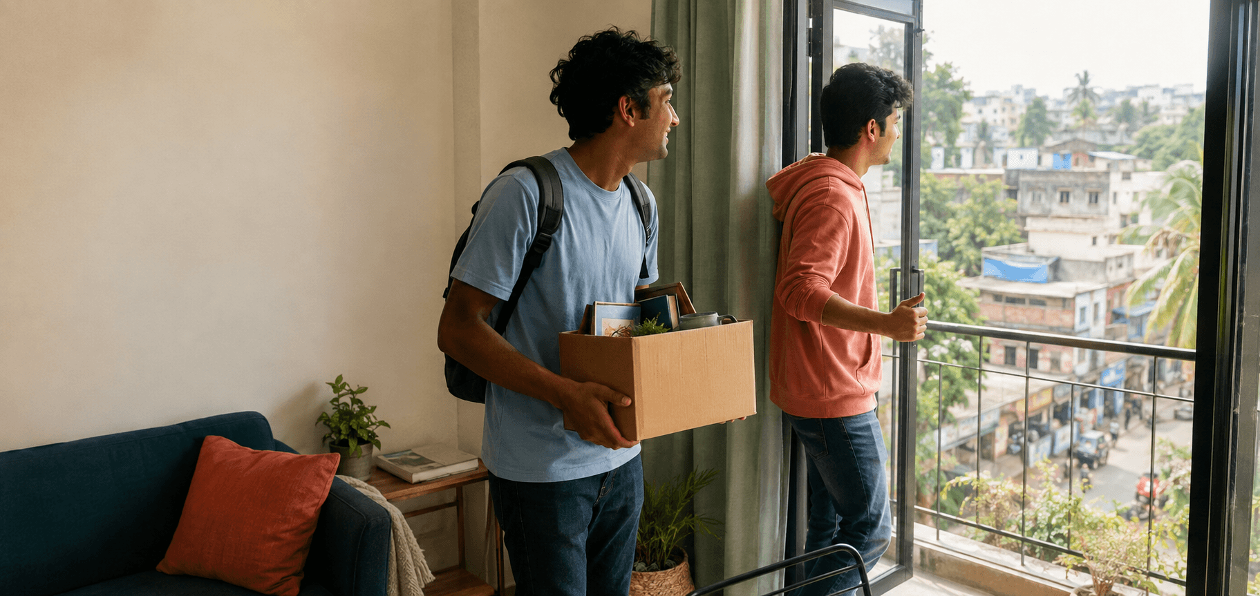 Two students discovering housing with Fledge by NearestZ
